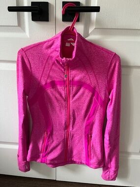 Lululemon Define Jacket Heathered Paris Pink Size 6 Very Good Condition